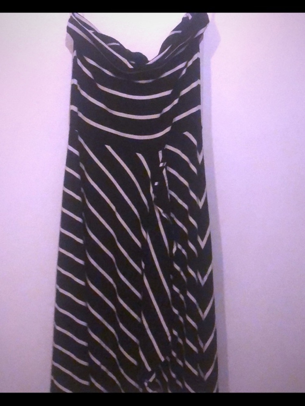Black and White Striped Maxi Dress